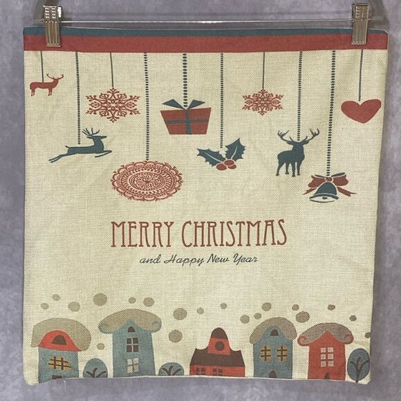 Holiday Christmas New Year Pillow Covers | Bundle of 6 | 18”x18” - Picture 4 of 12